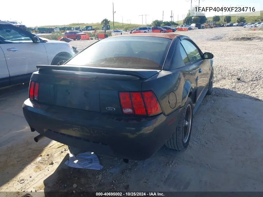 1999 Ford Mustang VIN: 1FAFP4049XF234716 Lot: 40695002