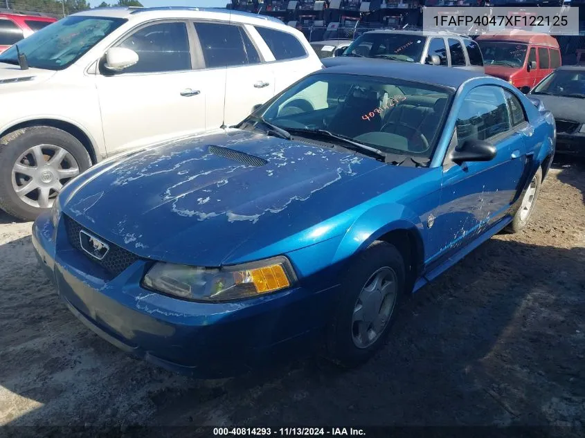 1999 Ford Mustang VIN: 1FAFP4047XF122125 Lot: 40814293