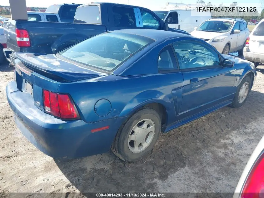 1999 Ford Mustang VIN: 1FAFP4047XF122125 Lot: 40814293