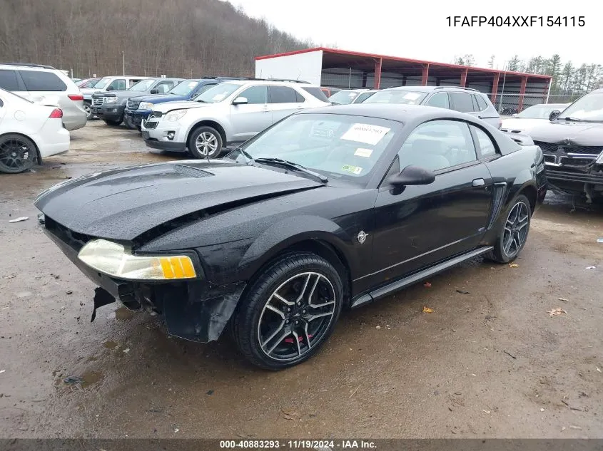 1999 Ford Mustang VIN: 1FAFP404XXF154115 Lot: 40883293