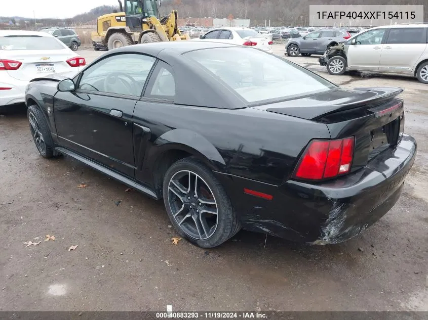 1999 Ford Mustang VIN: 1FAFP404XXF154115 Lot: 40883293