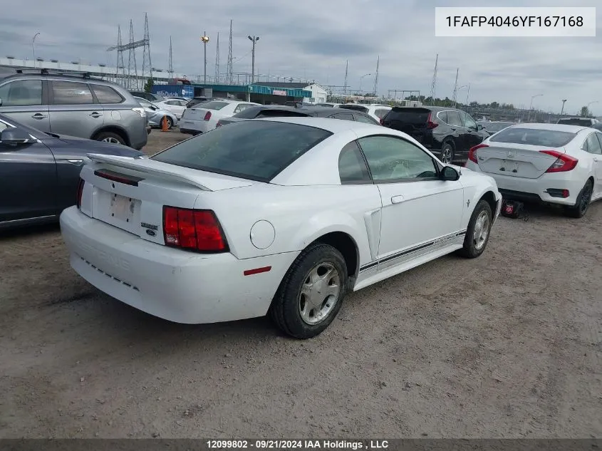 2000 Ford Mustang VIN: 1FAFP4046YF167168 Lot: 12099802