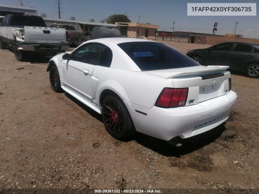 1FAFP42X0YF306735 2000 Ford Mustang Gt