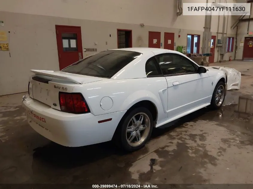 2000 Ford Mustang VIN: 1FAFP4047YF111630 Lot: 39899474