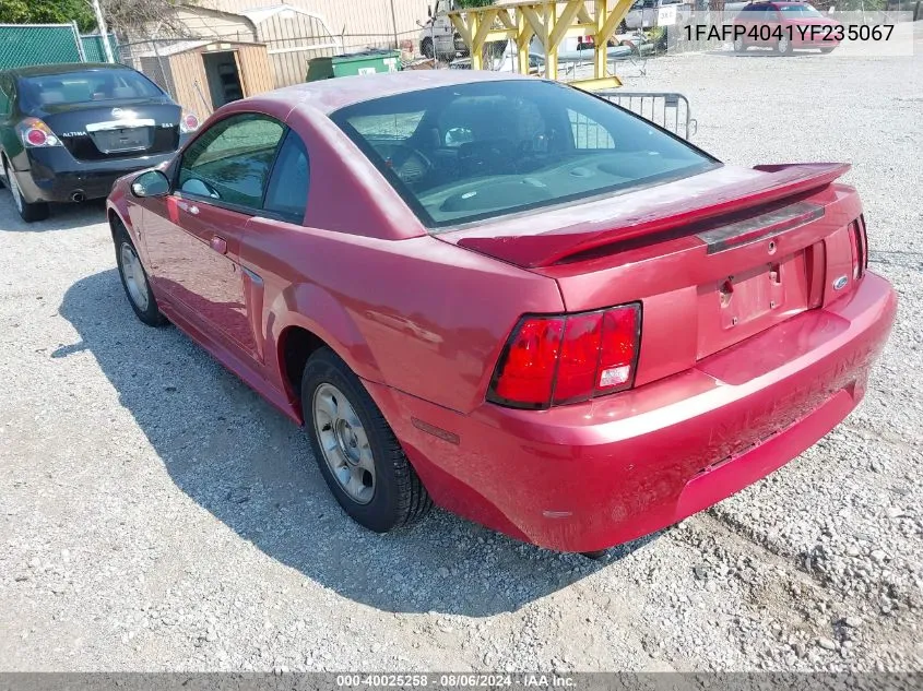 2000 Ford Mustang VIN: 1FAFP4041YF235067 Lot: 40025258