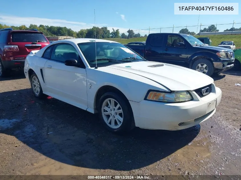 2000 Ford Mustang VIN: 1FAFP4047YF160486 Lot: 40348317