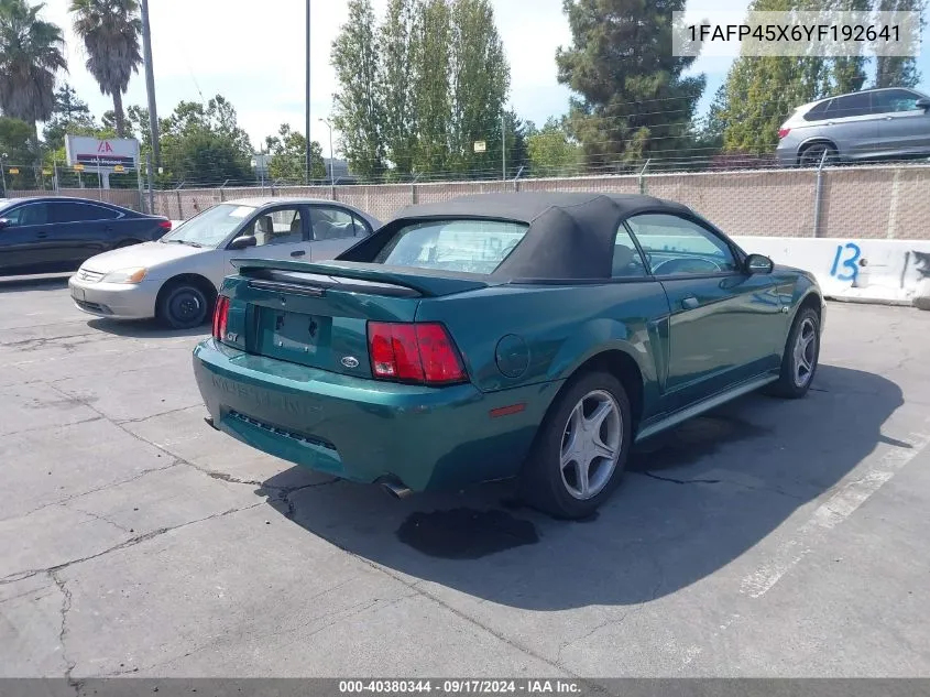 2000 Ford Mustang Gt VIN: 1FAFP45X6YF192641 Lot: 40380344