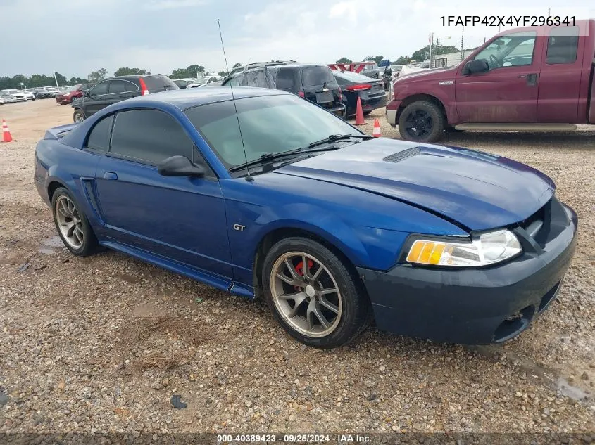 2000 Ford Mustang Gt VIN: 1FAFP42X4YF296341 Lot: 40754355