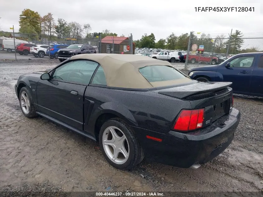 2000 Ford Mustang Gt VIN: 1FAFP45X3YF128041 Lot: 40446237