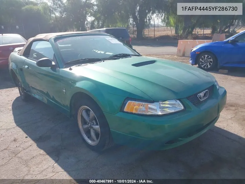 2000 Ford Mustang VIN: 1FAFP4445YF286730 Lot: 40467991