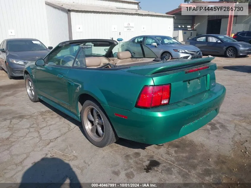 2000 Ford Mustang VIN: 1FAFP4445YF286730 Lot: 40467991