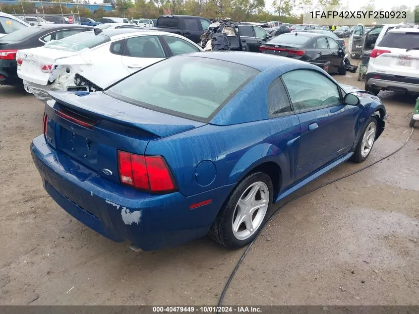 2000 Ford Mustang Gt VIN: 1FAFP42X5YF250923 Lot: 40479449