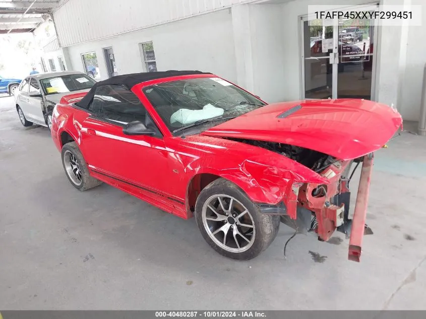 2000 Ford Mustang Gt VIN: 1FAFP45XXYF299451 Lot: 40480287