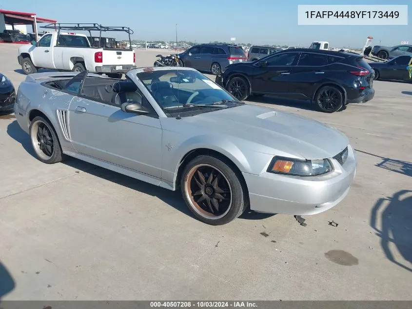 2000 Ford Mustang VIN: 1FAFP4448YF173449 Lot: 40507208