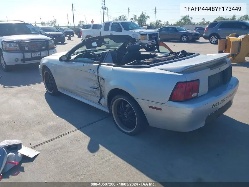 2000 Ford Mustang VIN: 1FAFP4448YF173449 Lot: 40507208