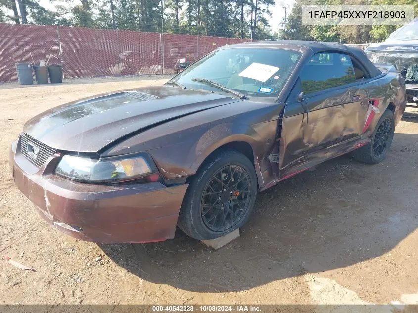 2000 Ford Mustang Gt VIN: 1FAFP45XXYF218903 Lot: 40542328