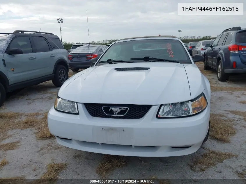 2000 Ford Mustang VIN: 1FAFP4446YF162515 Lot: 40581017