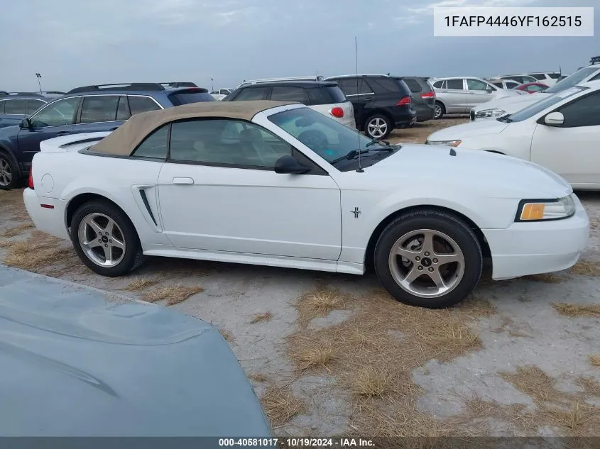 2000 Ford Mustang VIN: 1FAFP4446YF162515 Lot: 40581017