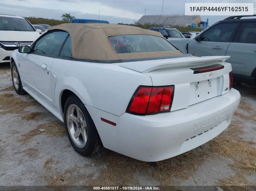 2000 Ford Mustang VIN: 1FAFP4446YF162515 Lot: 40581017