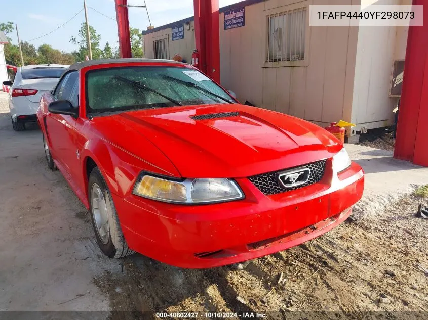 2000 Ford Mustang VIN: 1FAFP4440YF298073 Lot: 40602427