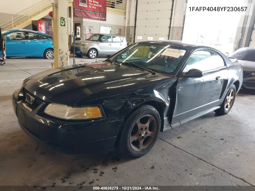 2000 Ford Mustang VIN: 1FAFP4048YF230657 Lot: 40635279