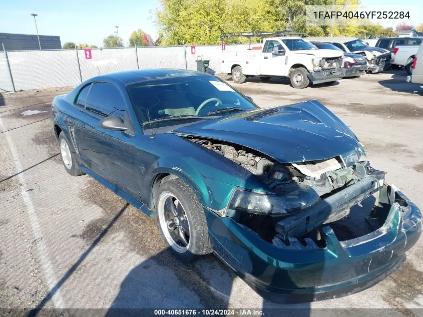 2000 Ford Mustang VIN: 1FAFP4046YF252284 Lot: 40651676