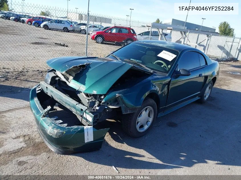 2000 Ford Mustang VIN: 1FAFP4046YF252284 Lot: 40651676