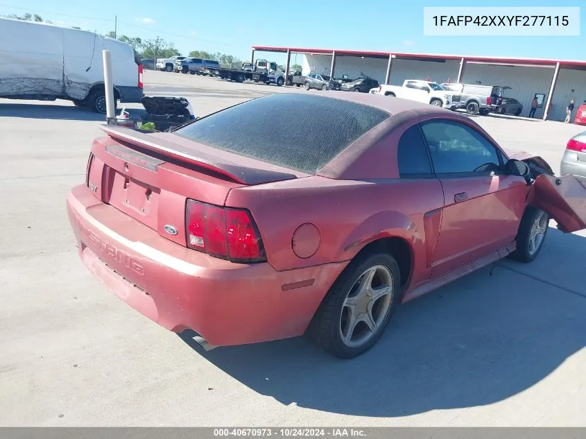 2000 Ford Mustang Gt VIN: 1FAFP42XXYF277115 Lot: 40670973