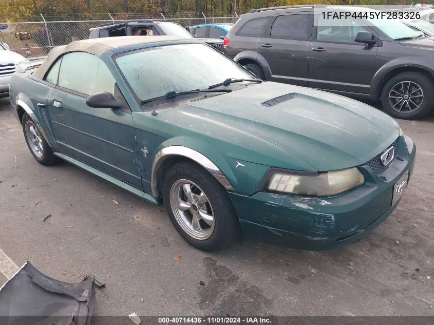 2000 Ford Mustang VIN: 1FAFP4445YF283326 Lot: 40714436