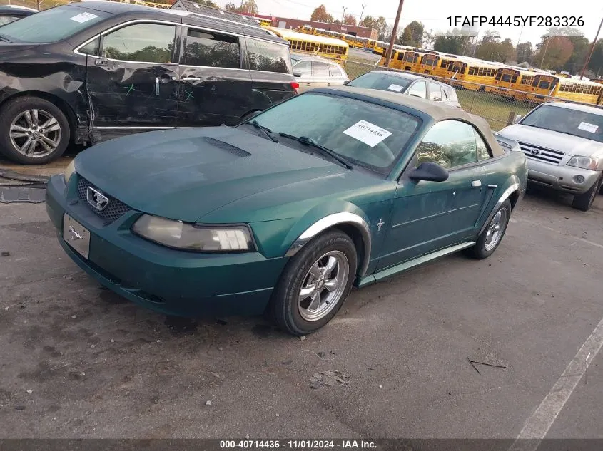 2000 Ford Mustang VIN: 1FAFP4445YF283326 Lot: 40714436