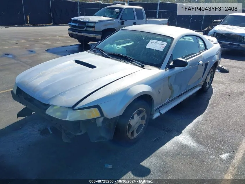 1FAFP4043YF312408 2000 Ford Mustang