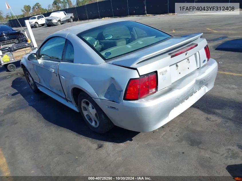 1FAFP4043YF312408 2000 Ford Mustang