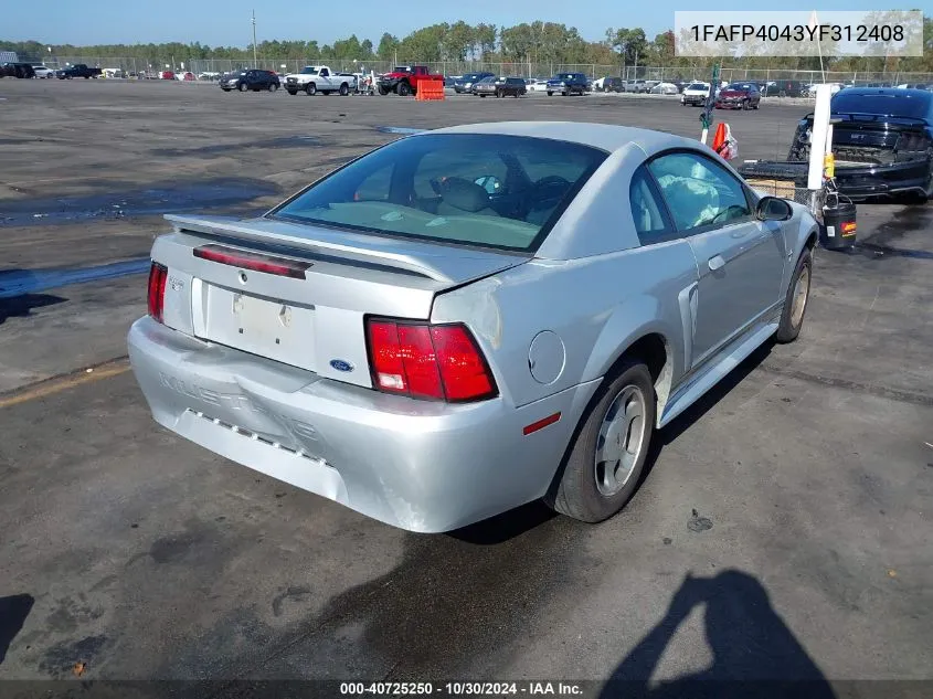 1FAFP4043YF312408 2000 Ford Mustang