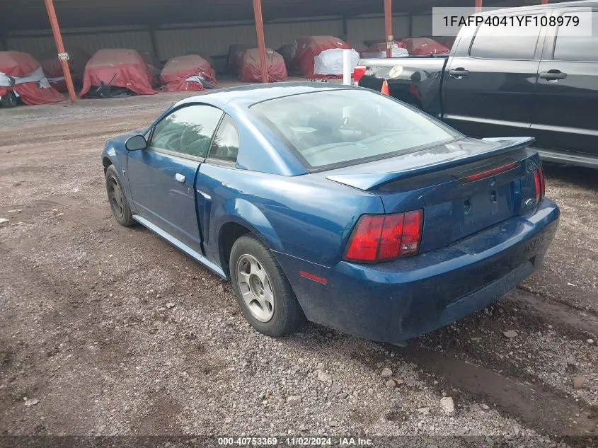 2000 Ford Mustang VIN: 1FAFP4041YF108979 Lot: 40753369