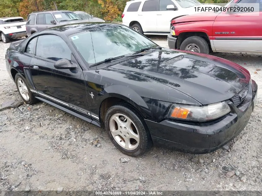 2000 Ford Mustang VIN: 1FAFP4048YF292060 Lot: 40763869