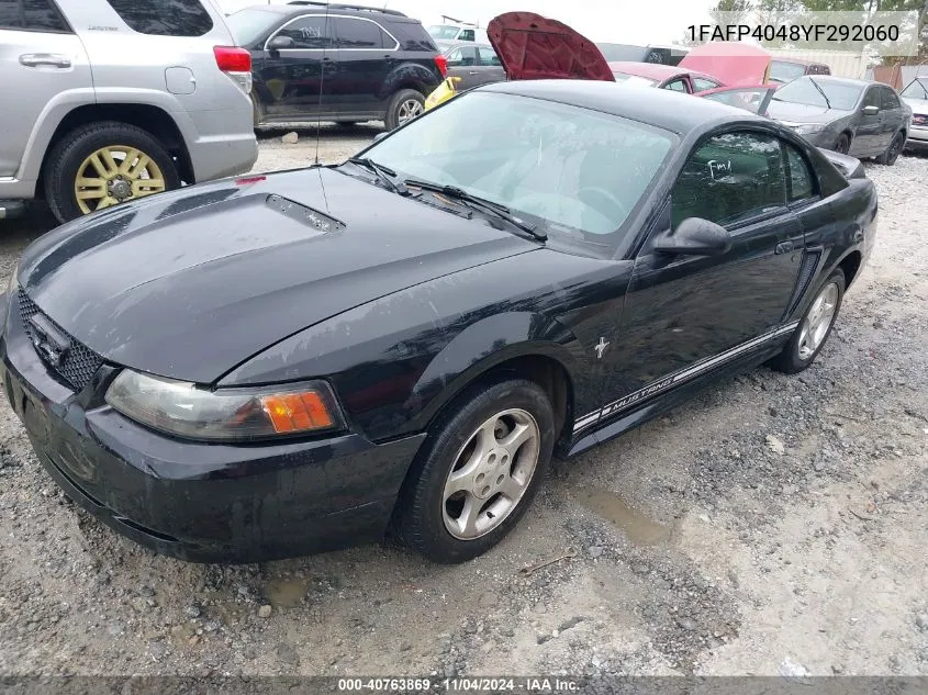 2000 Ford Mustang VIN: 1FAFP4048YF292060 Lot: 40763869