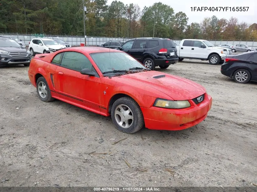 2000 Ford Mustang VIN: 1FAFP4047YF165557 Lot: 40796219