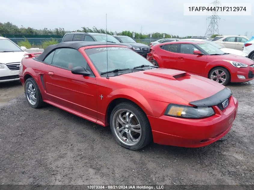 2001 Ford Mustang VIN: 1FAFP44471F212974 Lot: 12073384