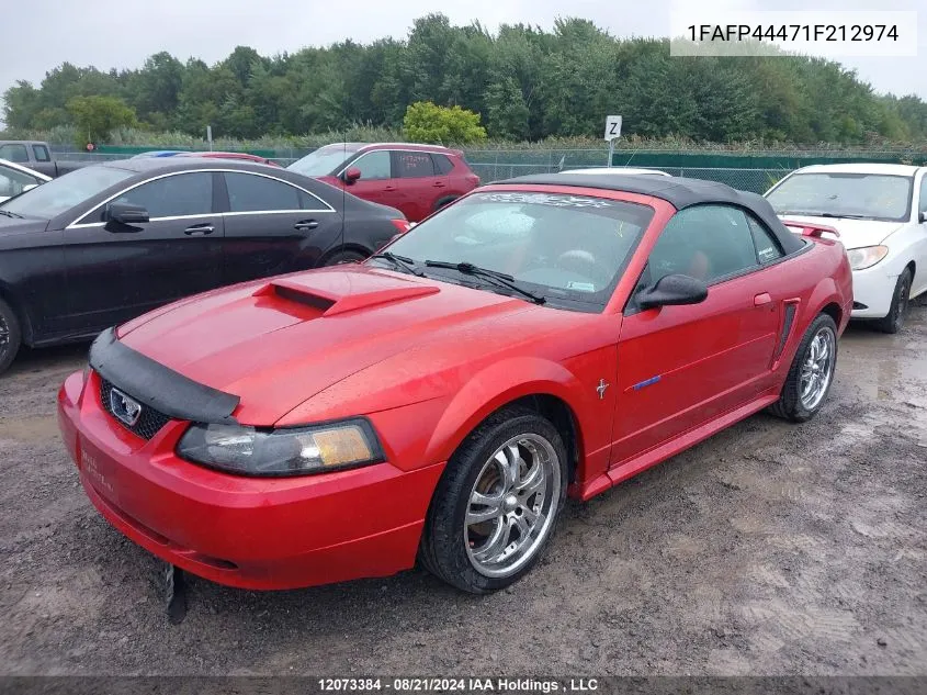 2001 Ford Mustang VIN: 1FAFP44471F212974 Lot: 12073384