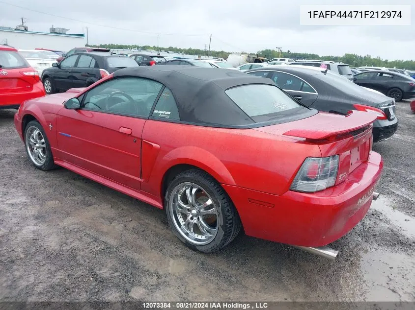 2001 Ford Mustang VIN: 1FAFP44471F212974 Lot: 12073384