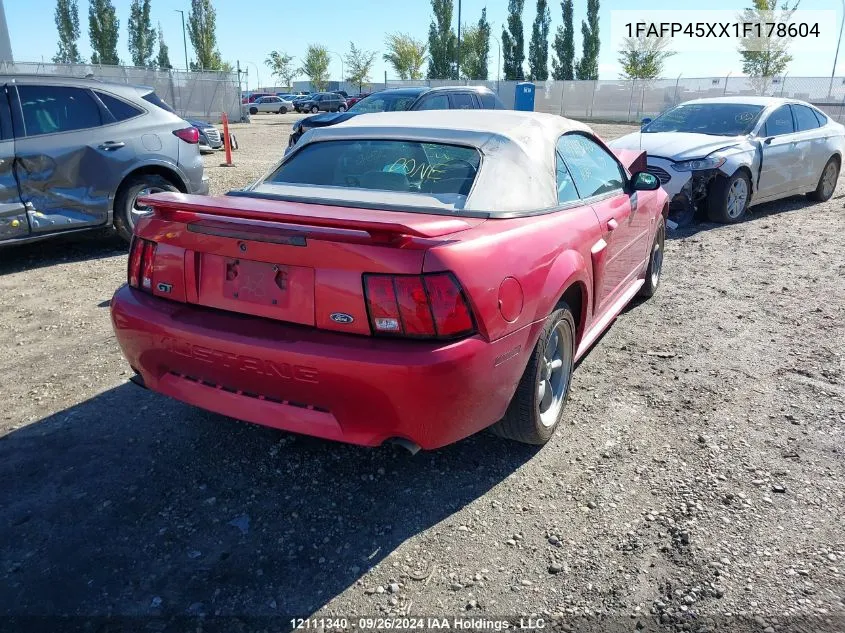 2001 Ford Mustang Gt VIN: 1FAFP45XX1F178604 Lot: 12111340