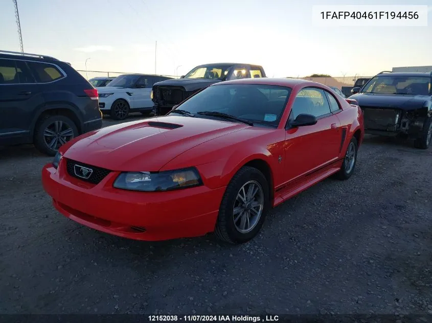 2001 Ford Mustang VIN: 1FAFP40461F194456 Lot: 12152038