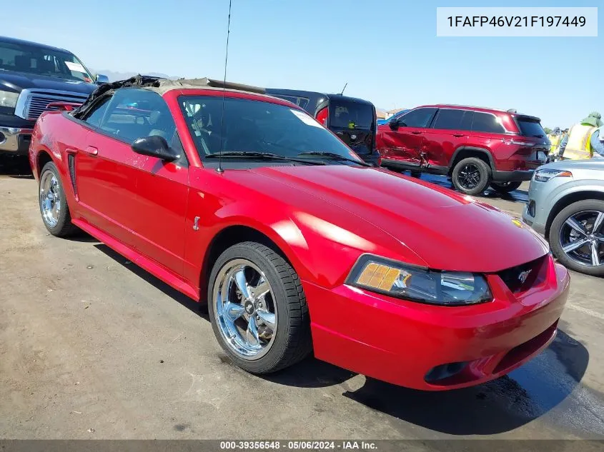 2001 Ford Mustang Cobra VIN: 1FAFP46V21F197449 Lot: 39356548