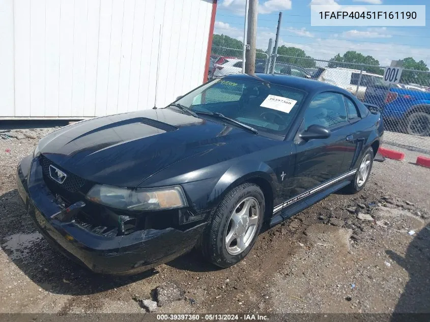 2001 Ford Mustang VIN: 1FAFP40451F161190 Lot: 39397360