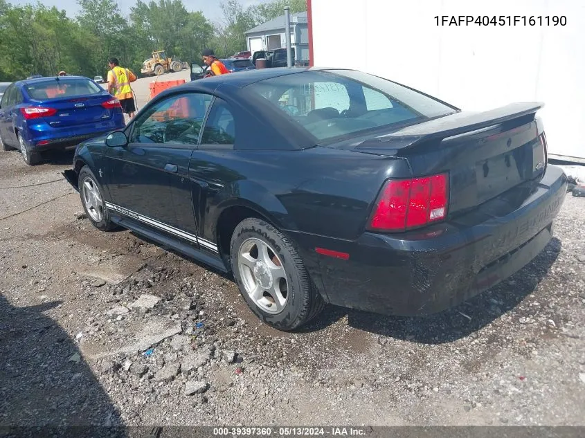 2001 Ford Mustang VIN: 1FAFP40451F161190 Lot: 39397360