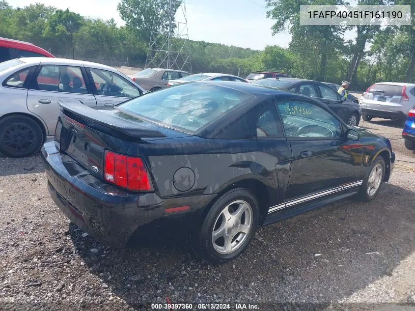 2001 Ford Mustang VIN: 1FAFP40451F161190 Lot: 39397360