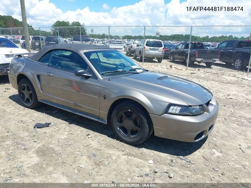 2001 Ford Mustang VIN: 1FAFP44481F188474 Lot: 39763261