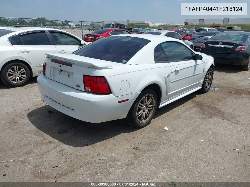 2001 Ford Mustang VIN: 1FAFP40441F218124 Lot: 39988550