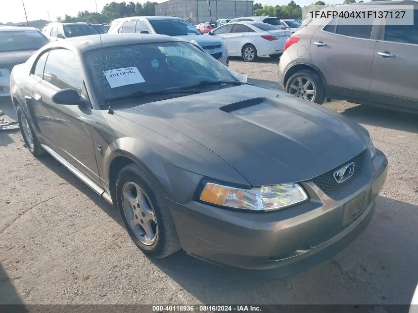 2001 Ford Mustang VIN: 1FAFP404X1F137127 Lot: 40118936