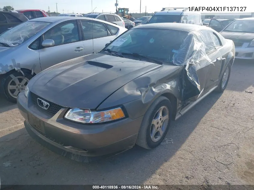 2001 Ford Mustang VIN: 1FAFP404X1F137127 Lot: 40118936